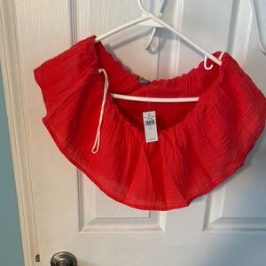 Red Off-Shoulder Top